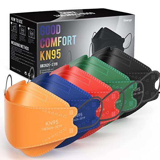 Keangs KN95 Face Masks 50 Pack, Breathable Protective Disposable Mask for Adults