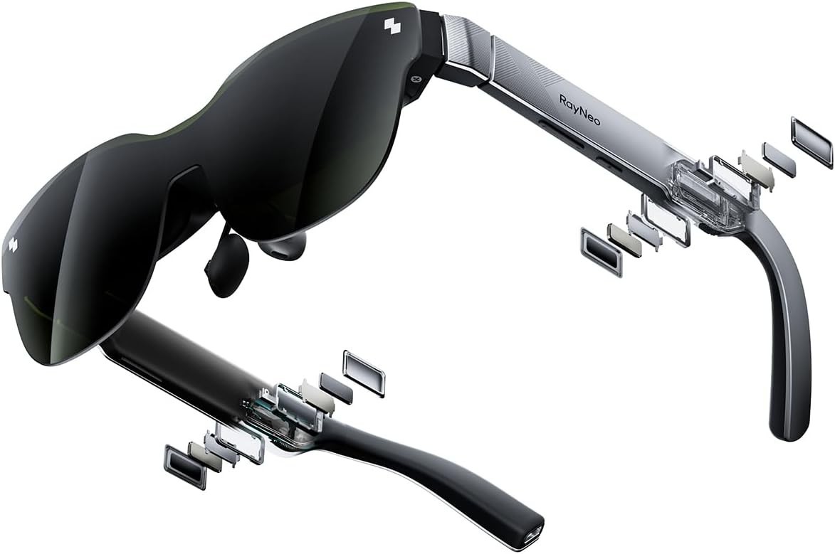 RayNeo Air 3s AR/XR Glasses, 201" 120Hz FHD HueView Display, Portable AR Video Eyewear Gaming Glasses for iPhone 16/15, Android, Mac, Switch, PS5, Steam Deck - Next-Gen Wearable Theater