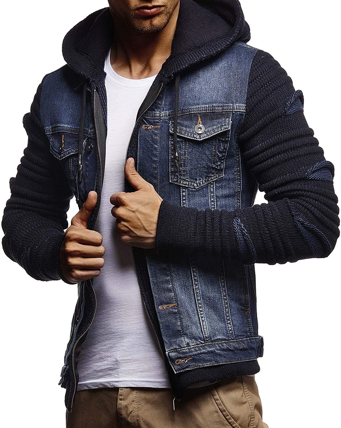 LEIF NELSON Men's Denim Jacket With 16A